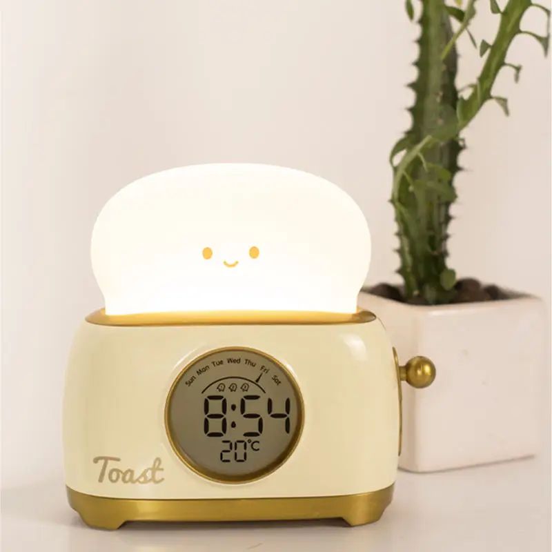 Kawaii Toaster Digital Alarm Clock With LED Night Light  Touch Control 2