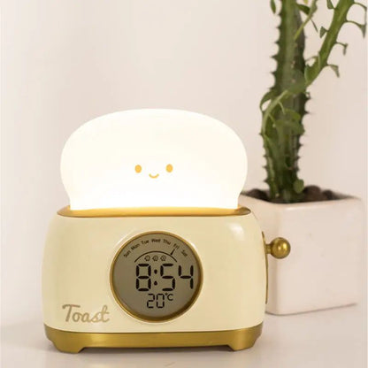 Kawaii Toaster Digital Alarm Clock With LED Night Light  Touch Control 2