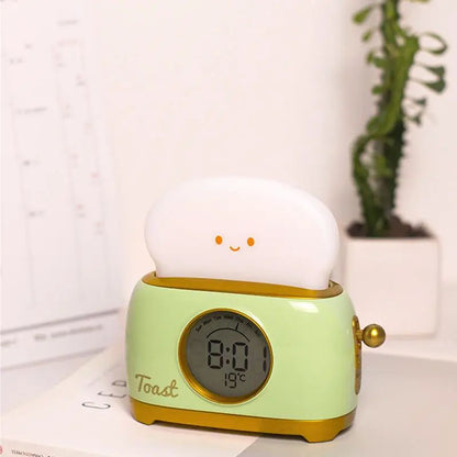 Kawaii Toaster Digital Alarm Clock With LED Night Light  Touch Control 5