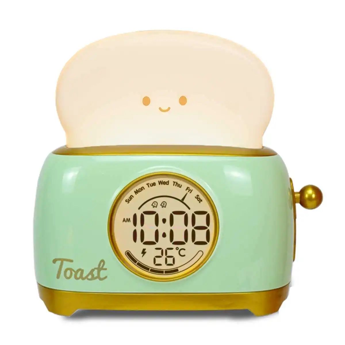 Kawaii Toaster Digital Alarm Clock With LED Night Light  Touch Control 6