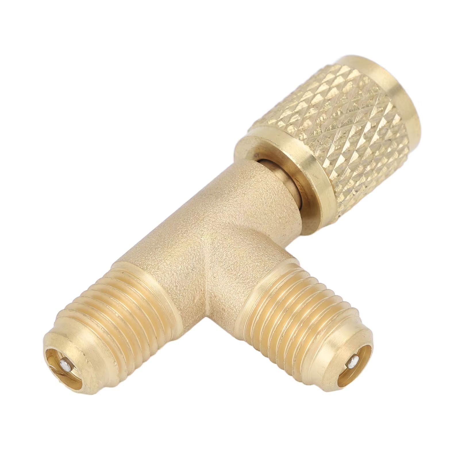 Quick Coupler Tee Adapter  14in SAE Brass Valve Core Tee For R22R12R134 Systems 3