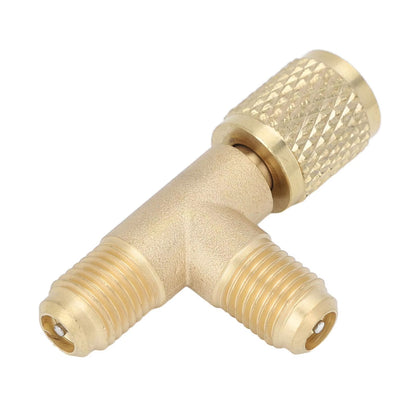 Quick Coupler Tee Adapter  14in SAE Brass Valve Core Tee For R22R12R134 Systems 3
