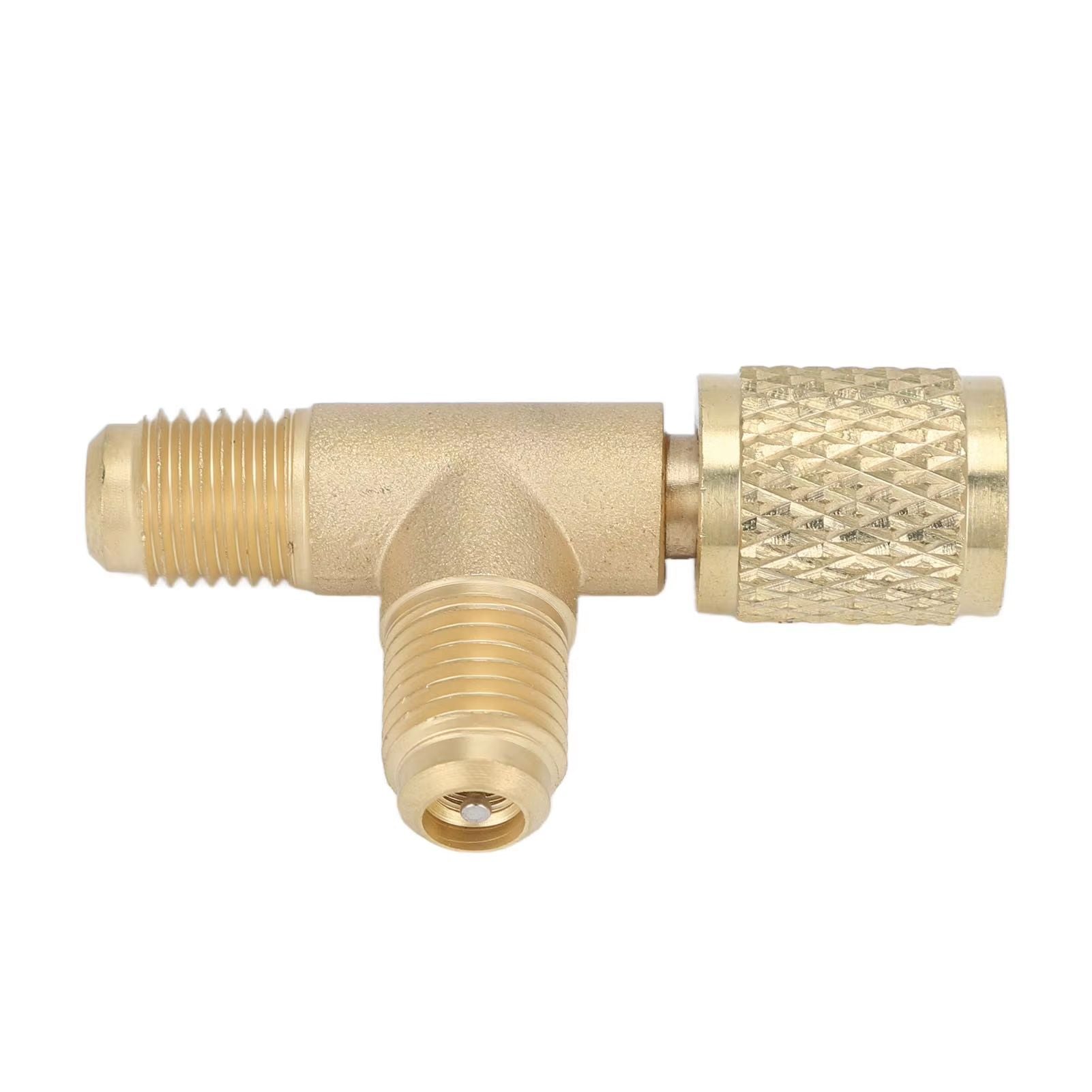 Quick Coupler Tee Adapter  14in SAE Brass Valve Core Tee For R22R12R134 Systems 4