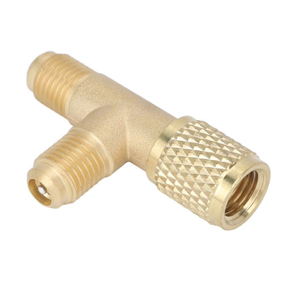 Quick Coupler Tee Adapter  14in SAE Brass Valve Core Tee For R22R12R134 Systems 5