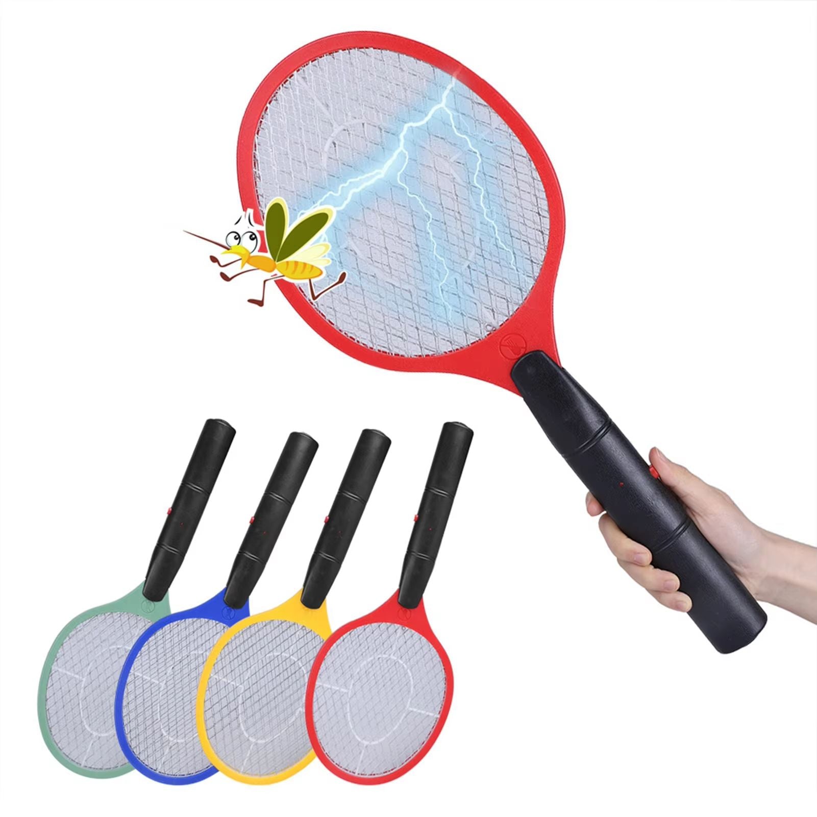 Electric Fly Swatter Racket  Cordless Battery Powered Bug Zapper For Flies And Mosquitoes 4
