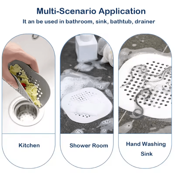Silicone Shower Drain Hair Catcher 1