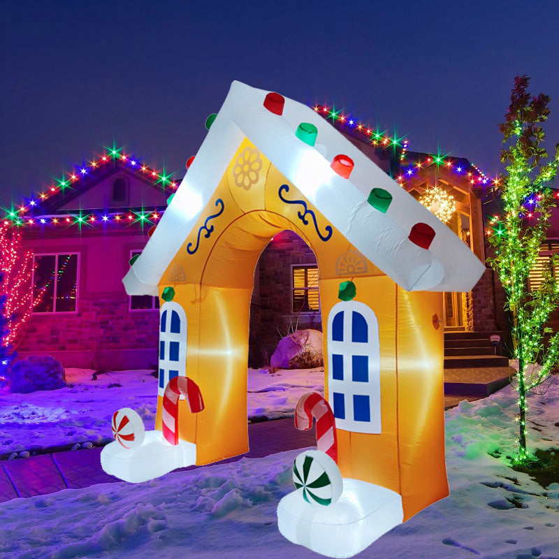 Inflatable Toys Christmas Decorations House Archway LED Lights Model Ornament Xmas Party Decor Outd 4