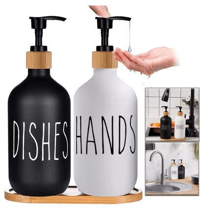Black Kitchen Soap Dispenser Set