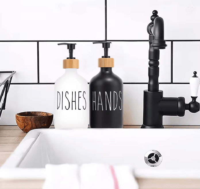 Black Kitchen Soap Dispenser Set 1