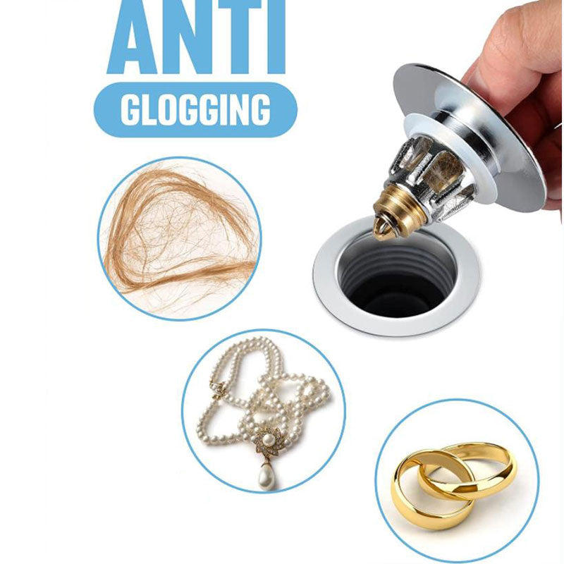 Universal Bathroom Sink Stopper Anti Clogging Popup Strainer Drain Hair Catcher Kitchen Sink Filter 2