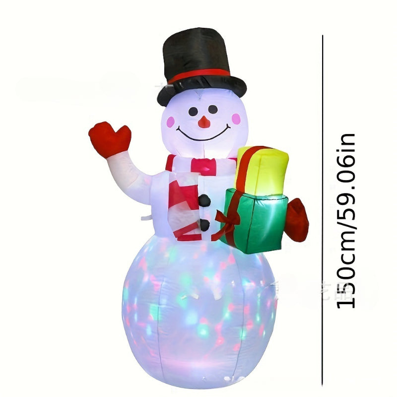 Christmas Inflatable Snowman Airblown Decor LED Light Christmas Outdoor Garden Doorway Ornaments Pa 4