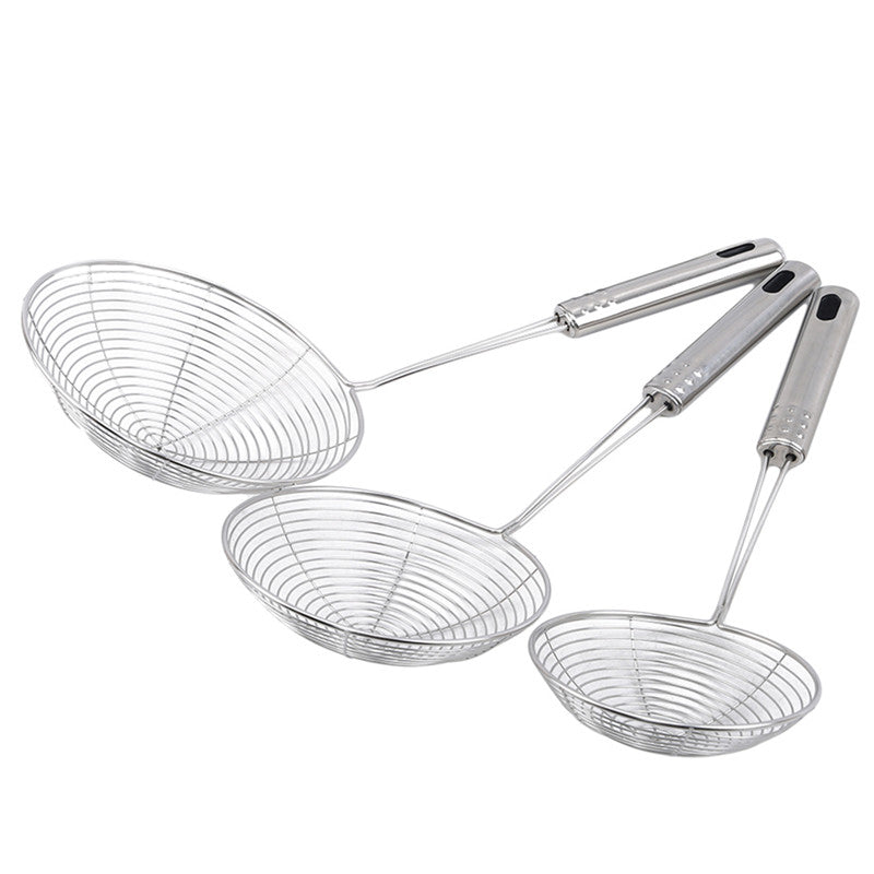 Oval Skimmer Stainless Steel Food Filter Colander Kitchen Strainer Oil Pot