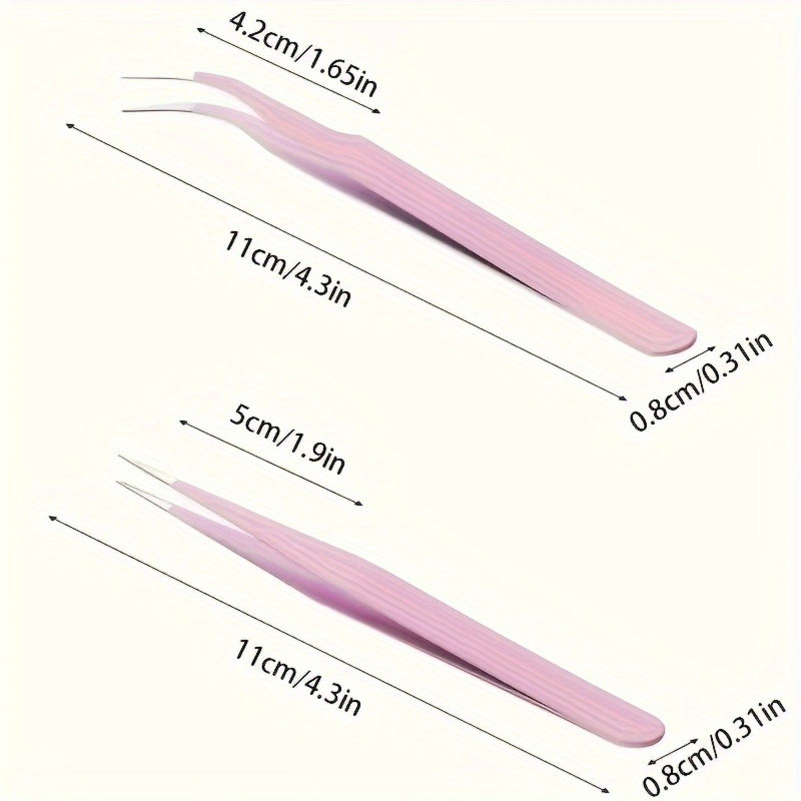 Precision Stainless Steel Tweezers for Scrapbook, Curved and Straight Heads, Colorful Options in Pink, Blue, Purple
