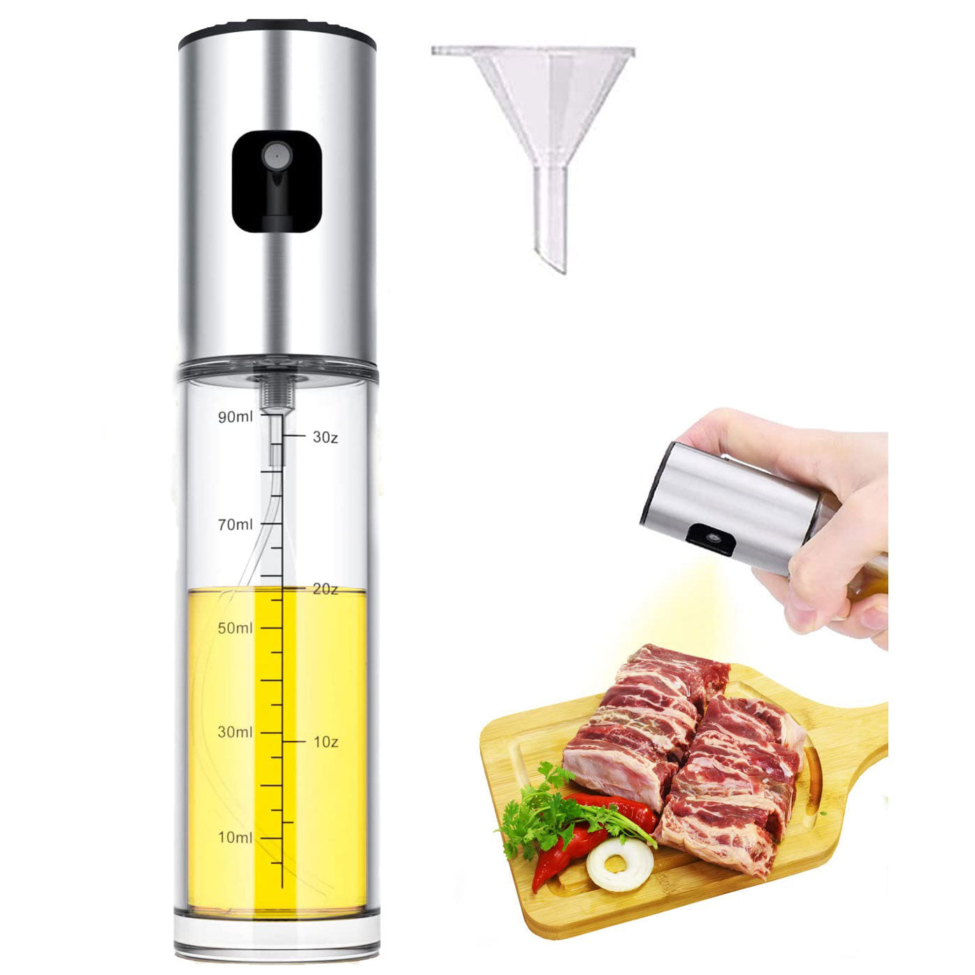 Glass Oil Sprayer Bottle for Cooking Mister, Olive Oil Vinegar Spritzer Glass Bottles for Barbecue, Salad, Kitchen
