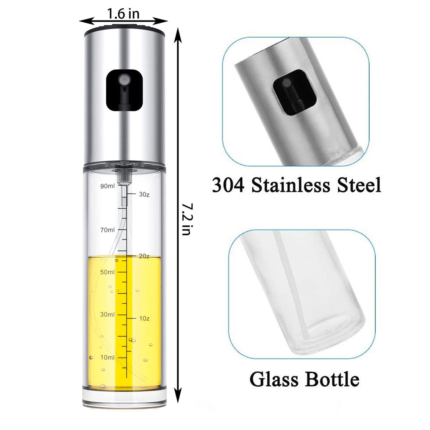 Glass Oil Sprayer Bottle For Cooking Mister Olive Oil Vinegar Spritzer Glass Bottles For Barbecue S 2