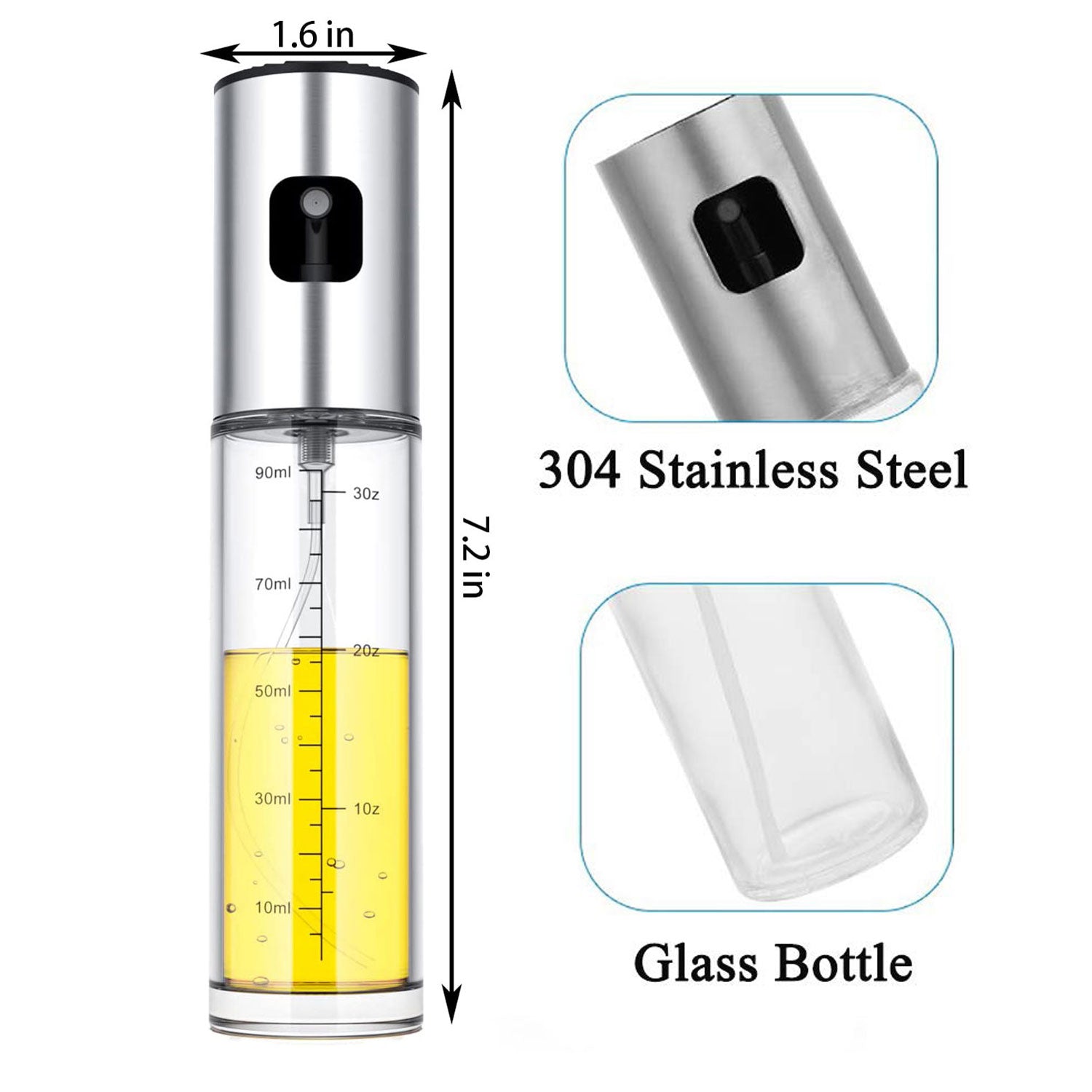 Glass Oil Sprayer Bottle For Cooking Mister Olive Oil Vinegar Spritzer Glass Bottles For Barbecue S 2