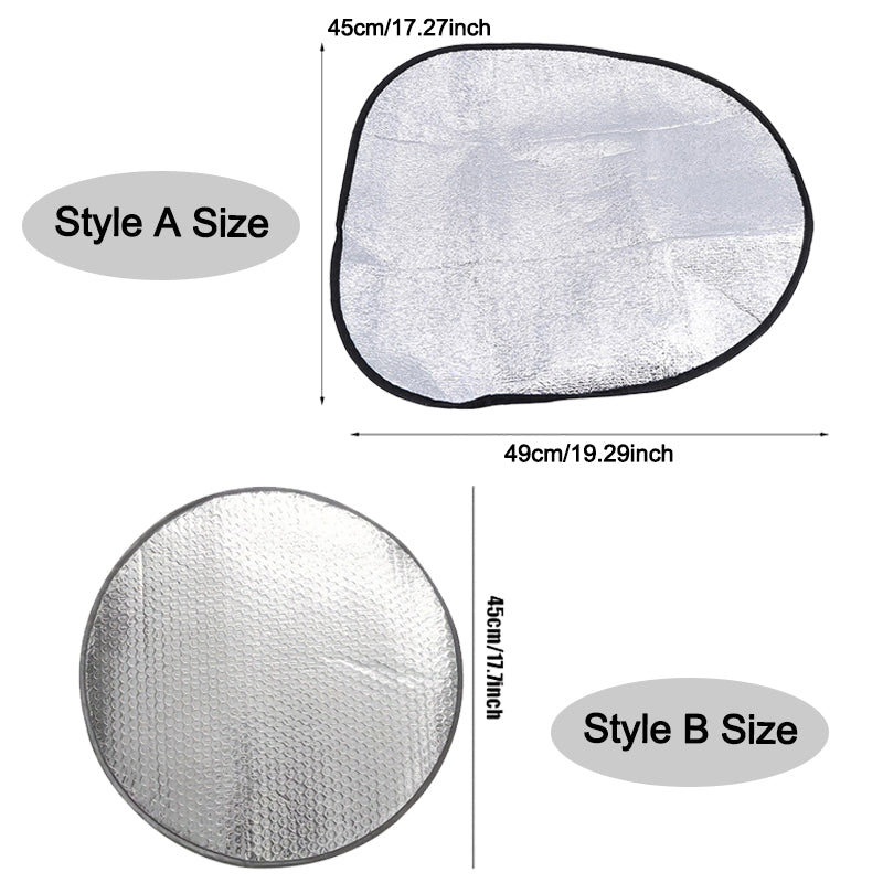 Car Steering Wheel Sun Shade Double Thick Sun Protection AntiUV Foldable Sunscreen Cover Silver Car 3