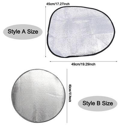 Car Steering Wheel Sun Shade Double Thick Sun Protection AntiUV Foldable Sunscreen Cover Silver Car 3