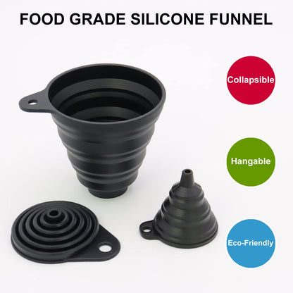 Silicone Funnels For Kitchen Use 3 Pcs Set For Liquid Powder Transfer Mini Small And Wide Mouth Fun 3