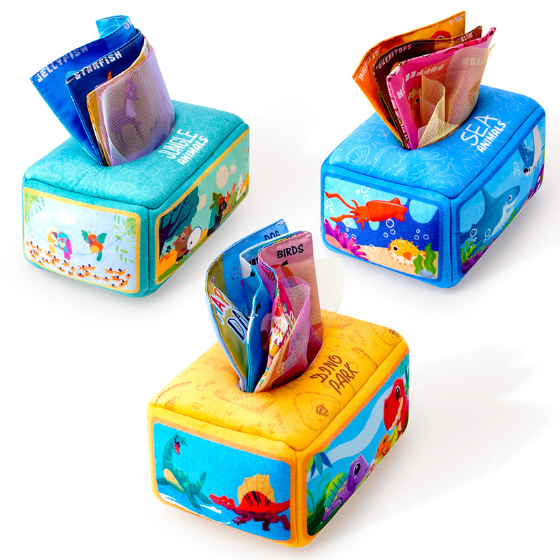 Montessori Puzzle Baby Cloth Toy Early Education Paper Towel Tissue Box 0