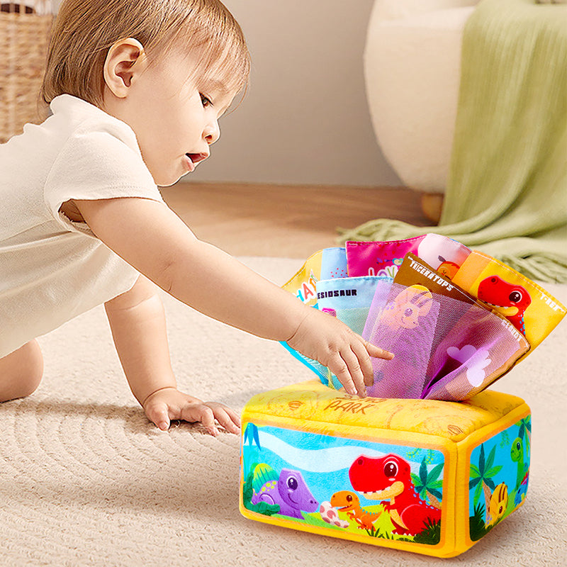 Montessori Puzzle Baby Cloth Toy, Early Education Paper Towel Tissue Box