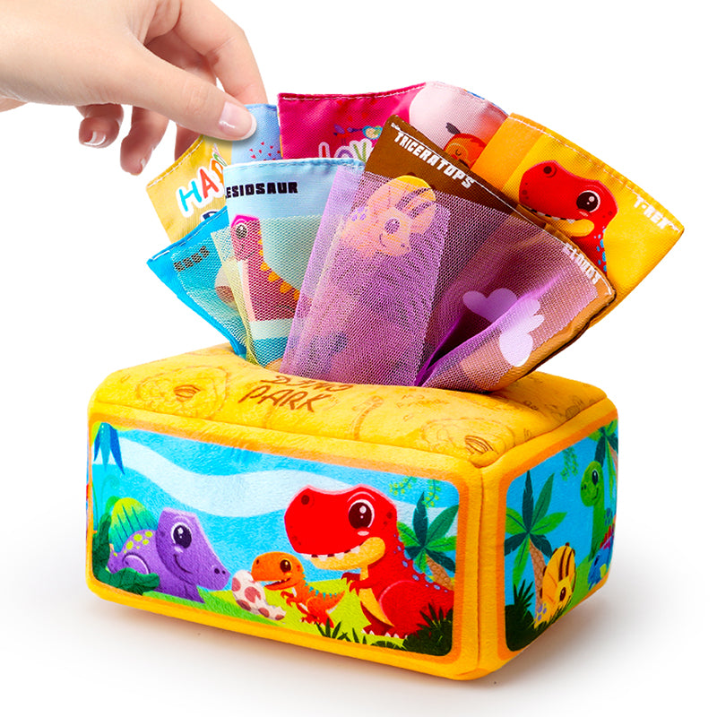 Montessori Puzzle Baby Cloth Toy Early Education Paper Towel Tissue Box 3