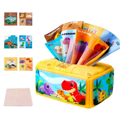 Montessori Puzzle Baby Cloth Toy Early Education Paper Towel Tissue Box 7