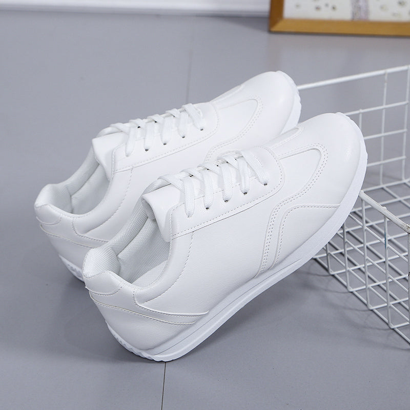 Comfortable White Leather Sneakers Casual Sports Fashion Shoes For School Tennis Vulcanized Spring  1
