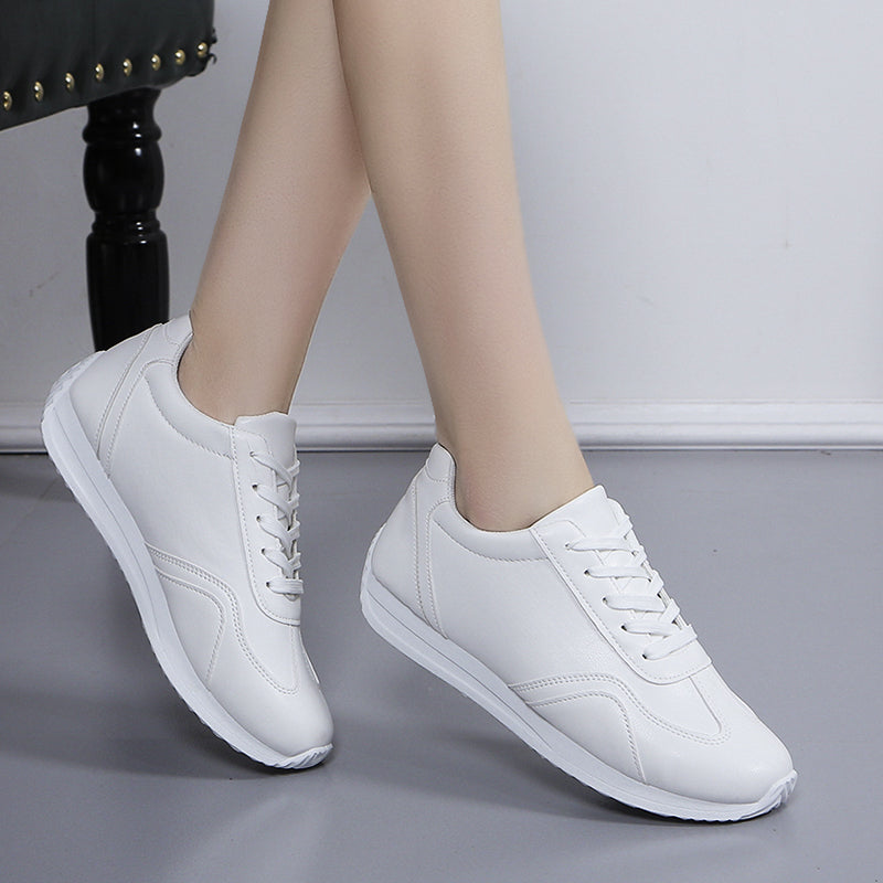 Comfortable White Leather Sneakers Casual Sports Fashion Shoes For School Tennis Vulcanized Spring  2