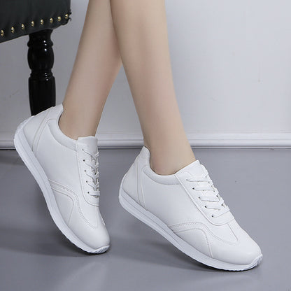 Comfortable White Leather Sneakers Casual Sports Fashion Shoes For School Tennis Vulcanized Spring  2