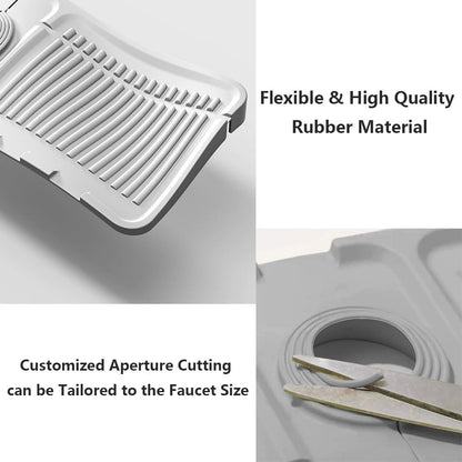 Faucet Mat for Kitchen Sink, Fast Drying Silicone Draining Tray, Stone Sink Accessories for Countertop, Drain Rack