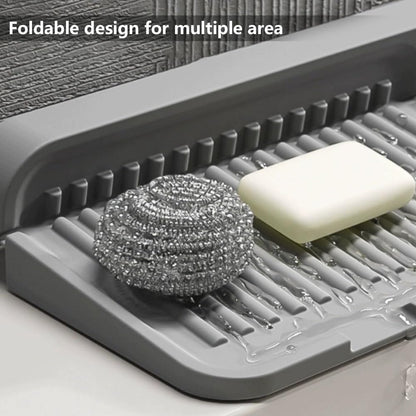 Faucet Mat for Kitchen Sink, Fast Drying Silicone Draining Tray, Stone Sink Accessories for Countertop, Drain Rack