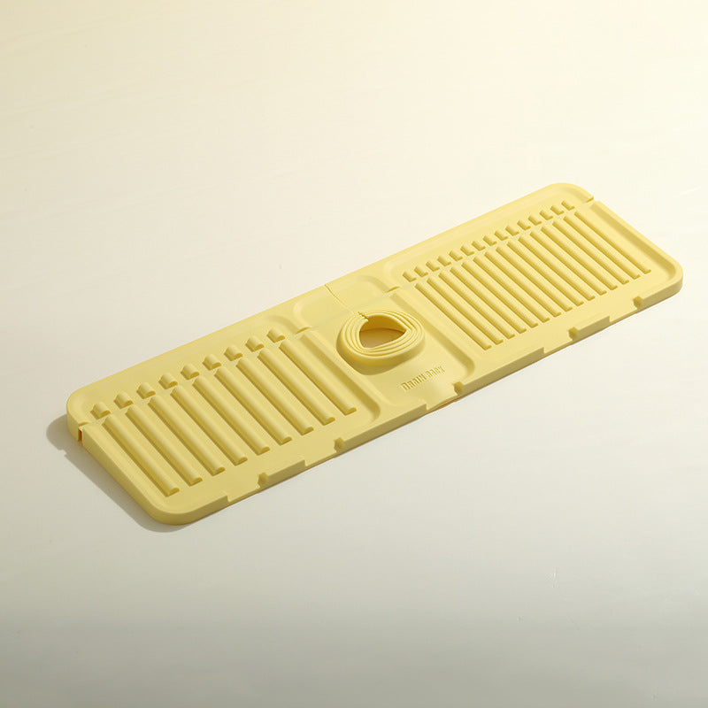 Faucet Mat for Kitchen Sink, Fast Drying Silicone Draining Tray, Stone Sink Accessories for Countertop, Drain Rack