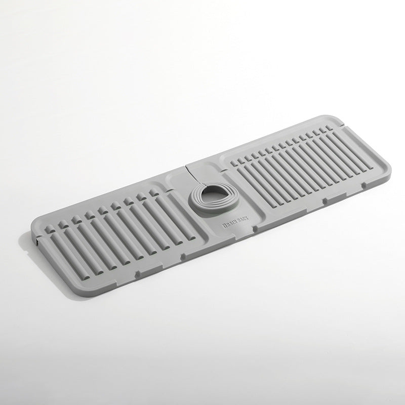 Faucet Mat for Kitchen Sink, Fast Drying Silicone Draining Tray, Stone Sink Accessories for Countertop, Drain Rack