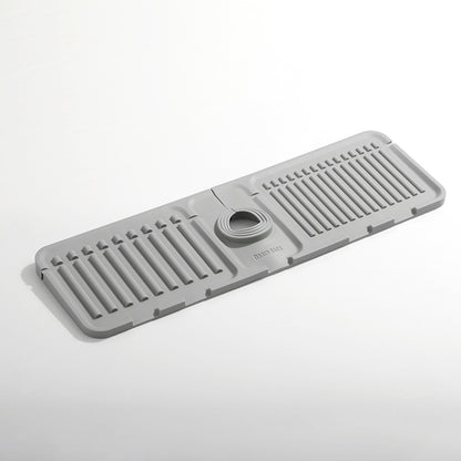 Faucet Mat for Kitchen Sink, Fast Drying Silicone Draining Tray, Stone Sink Accessories for Countertop, Drain Rack