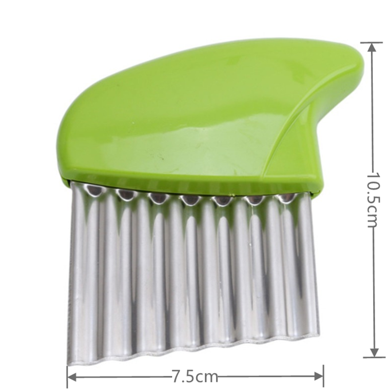 Stainless Steel Potato Chip Slicer Wavy Dough Vegetable Cutter French Fry Maker Tool 5