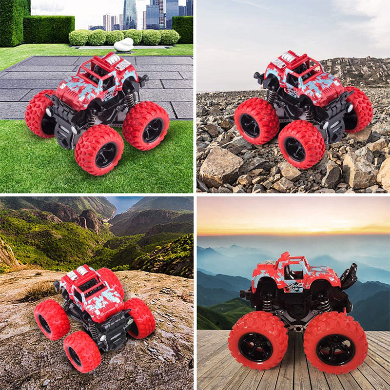 Four-Wheel Drive Hot Toys Car, Monster Truck Stunt Dump Car, Dinosaur Inertia Toy, Fun Gift for Children