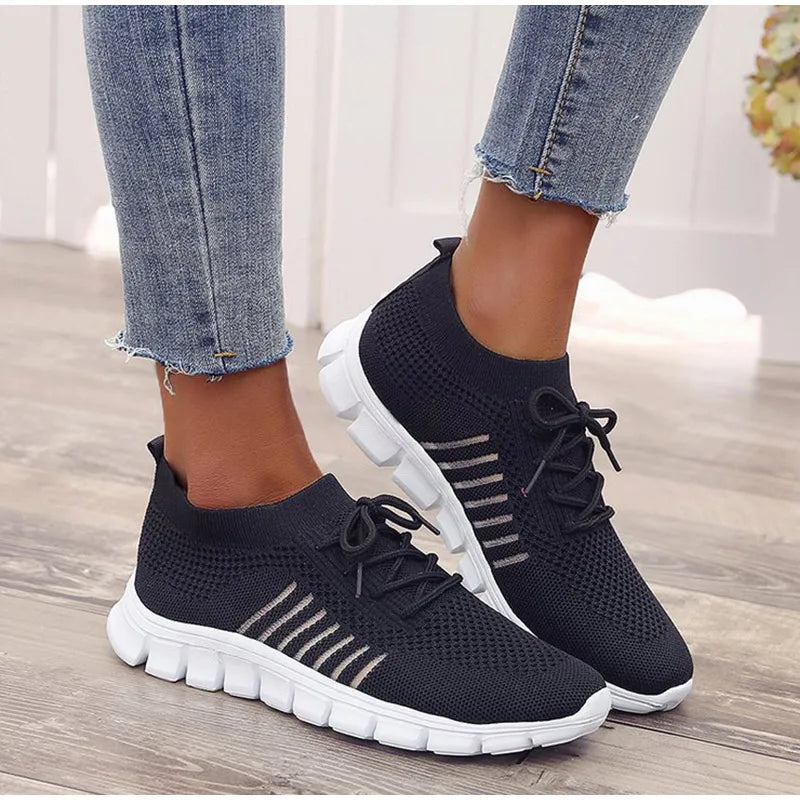 Womens New Summer Sneakers Mesh Slip on Running Shoes Comfortable Walking Platform Casual Shoes for Female