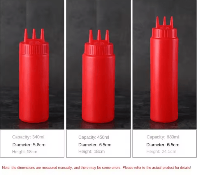 Squeezable Sauce Bottle With Nozzles 2