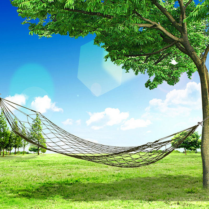 Portable Outdoor Camping Hammock Net Swing Tree Straps Single Or Double Mesh Nylon Hammock For Hiki