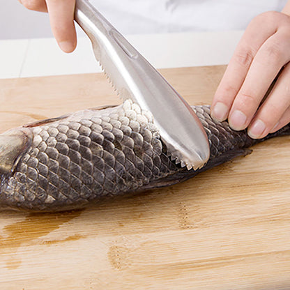 Fish Scaler Remover, Stainless Steel Sawtooth Fish Cleaner Tool, Easily Cleans Fish Scales, Kitchen Descaler for Fast Re