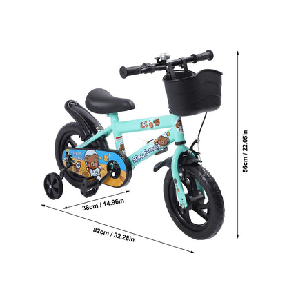 12 Inch Kids Bike With Training Wheels  Stable High Carbon Steel Toddler Bicycle Green 5