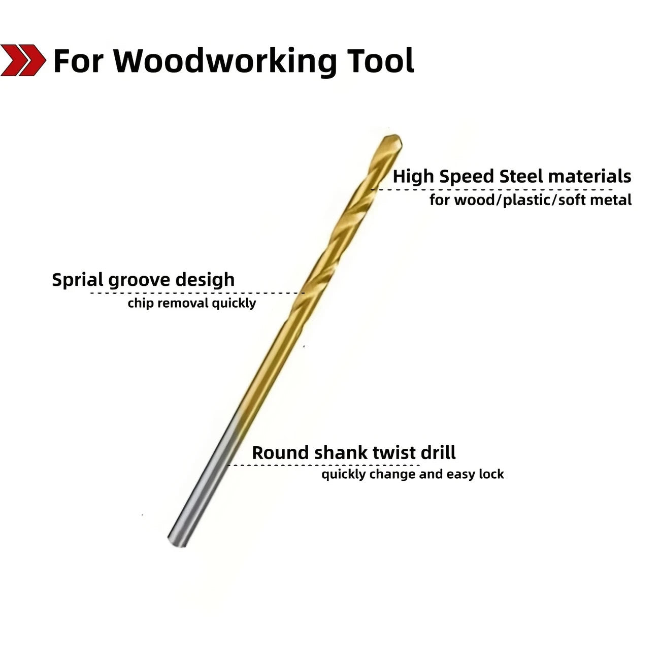 Electric Drill Tool Set, Small Titanium Plated Twist Drill Bits for DIY Woodwork and Open Drilling
