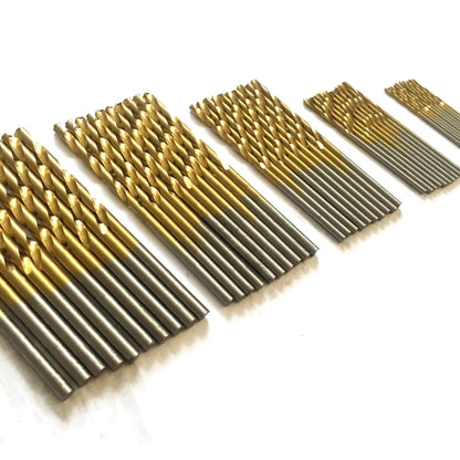 Electric Drill Tool Set, Small Titanium Plated Twist Drill Bits for DIY Woodwork and Open Drilling