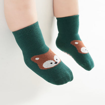 Cute Cartoon Kids NonSlip Socks Fox And Bear Pattern Comfortable Toddler Floor Socks For Boys And G 2