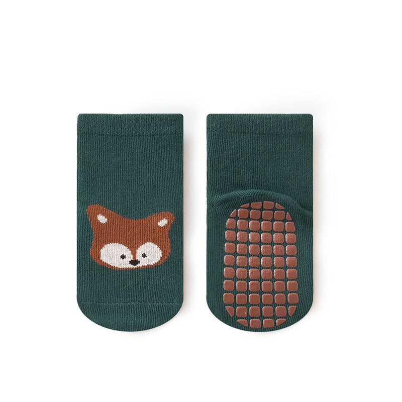 Cute Cartoon Kids NonSlip Socks Fox And Bear Pattern Comfortable Toddler Floor Socks For Boys And G 4