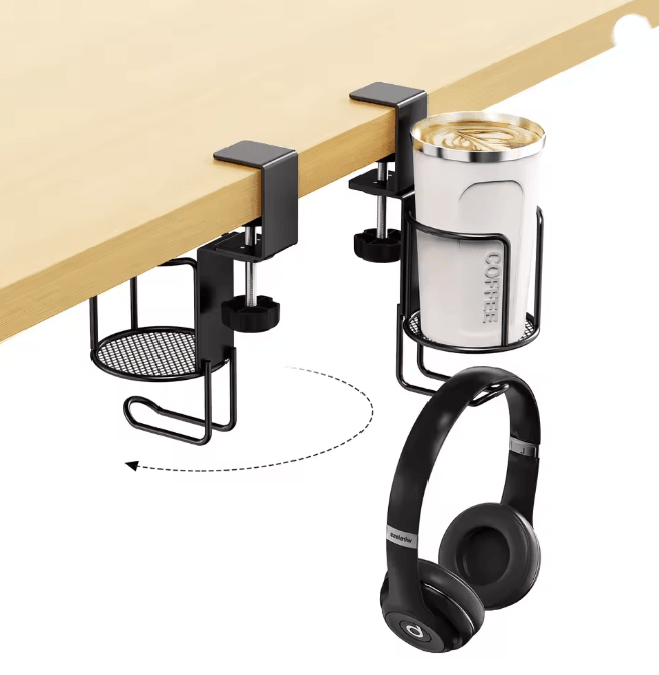 Desk Cup Holder and Headphone Hanger
