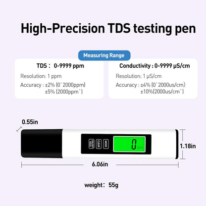 Meter Digital Water Quality Tester With Temperature EC PPM For Drinking Water And Leather Case 4