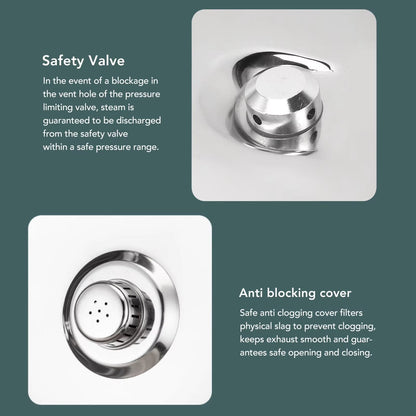 Stainless Steel Pressure Cooker With Safety Valve  80 KPa ExplosionProof Multifunctional Cooking Po 3