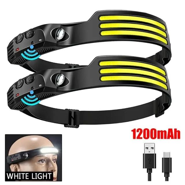 COB LED Headlamp Induction Rechargeable Head Light For Outdoor Use 10
